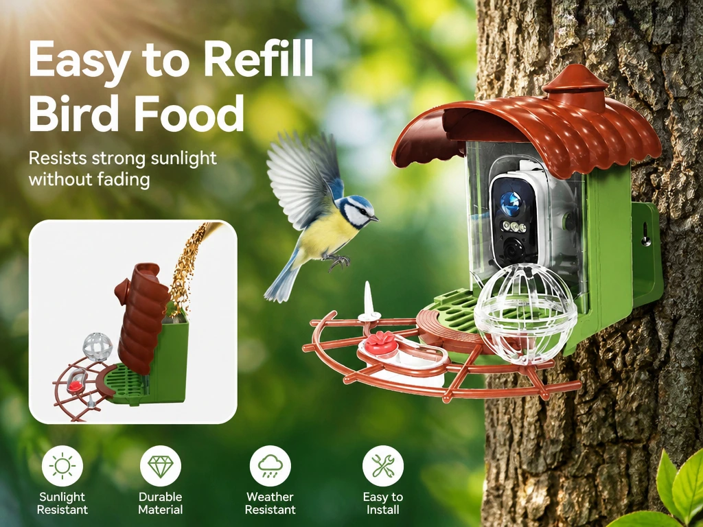 FurPerch Solar Dual Power Bird Feeder