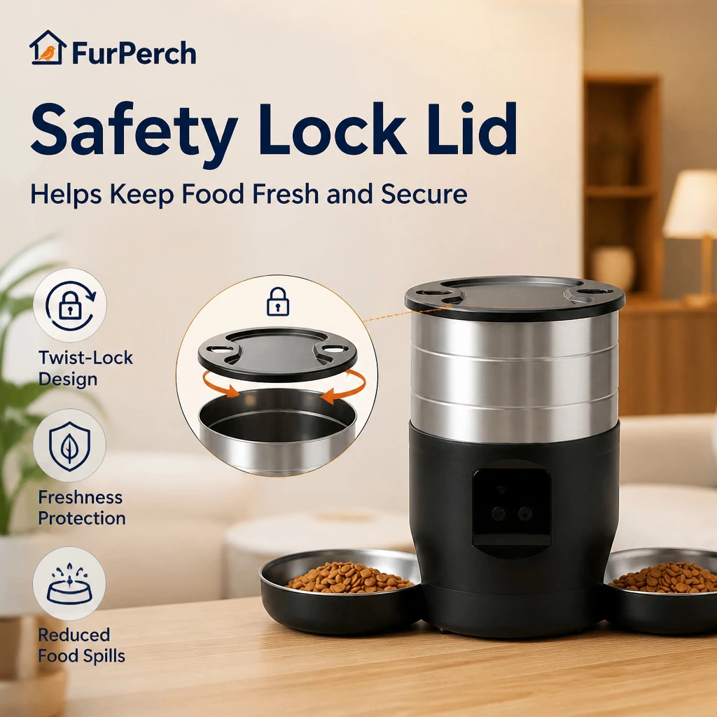 FurPerch Stainless Smart Dual Bowl Pet Feeder - Image 5