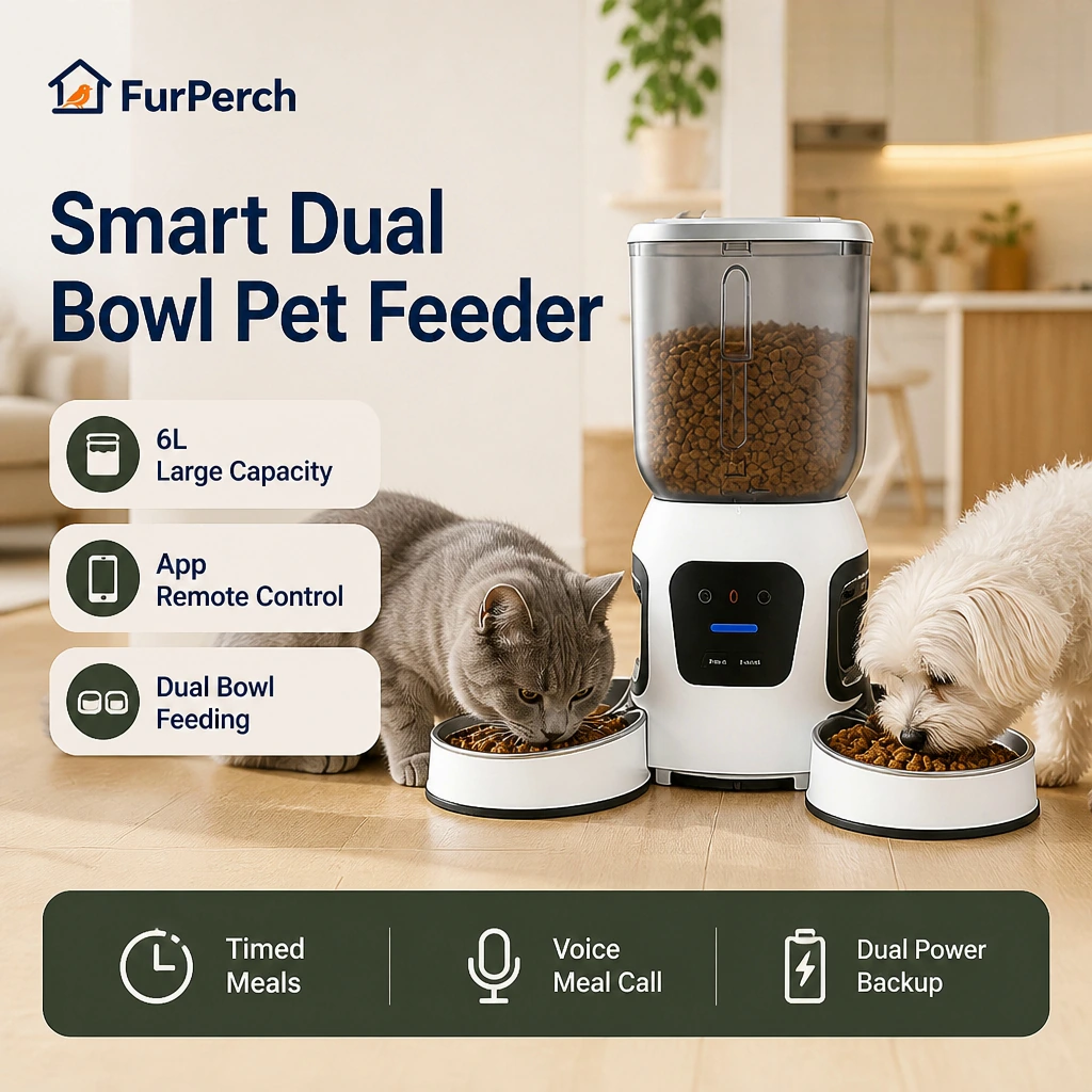 FurPerch 6L Smart Dual Bowl Pet Feeder - Image 3