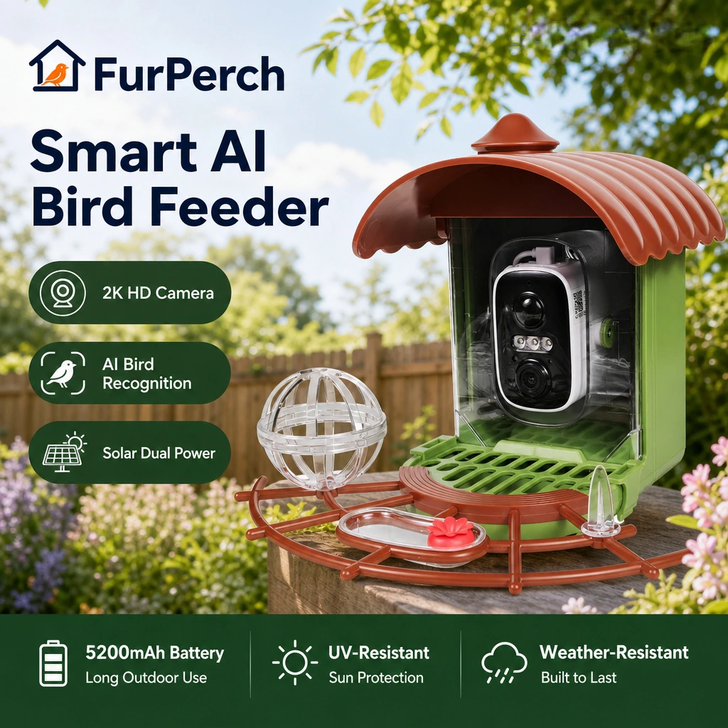 FurPerch Solar Dual Power Bird Feeder