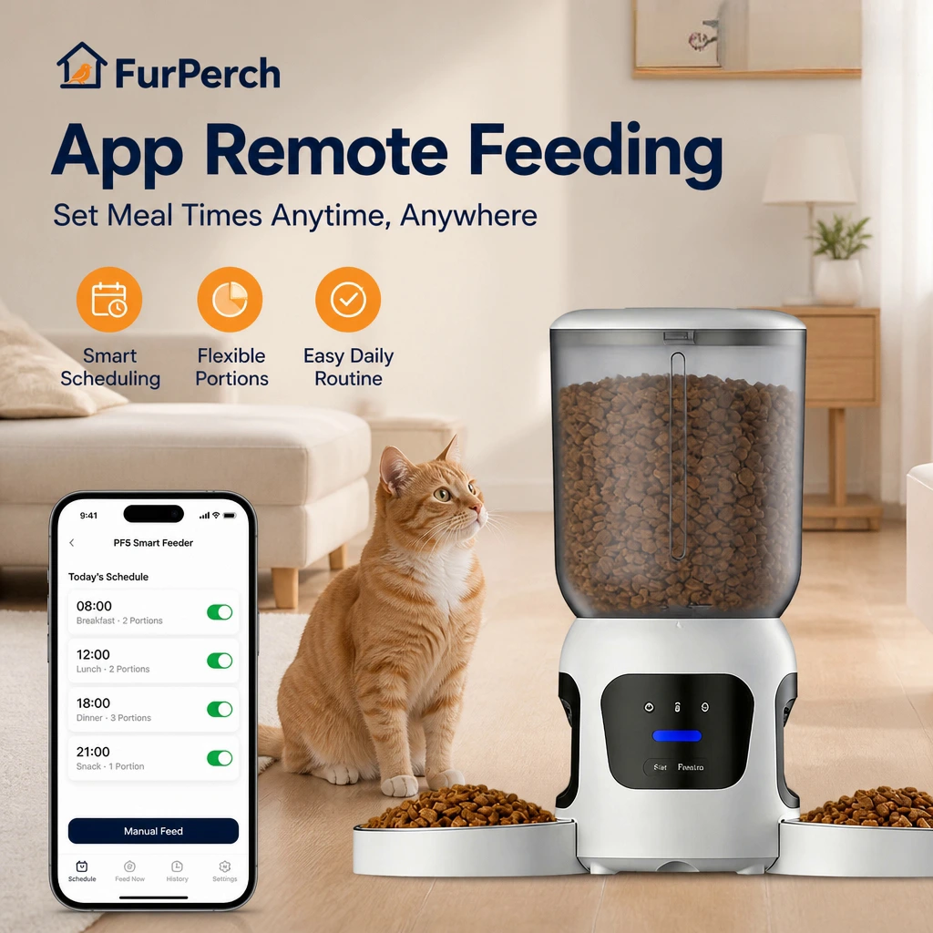 FurPerch 6L Smart Dual Bowl Pet Feeder