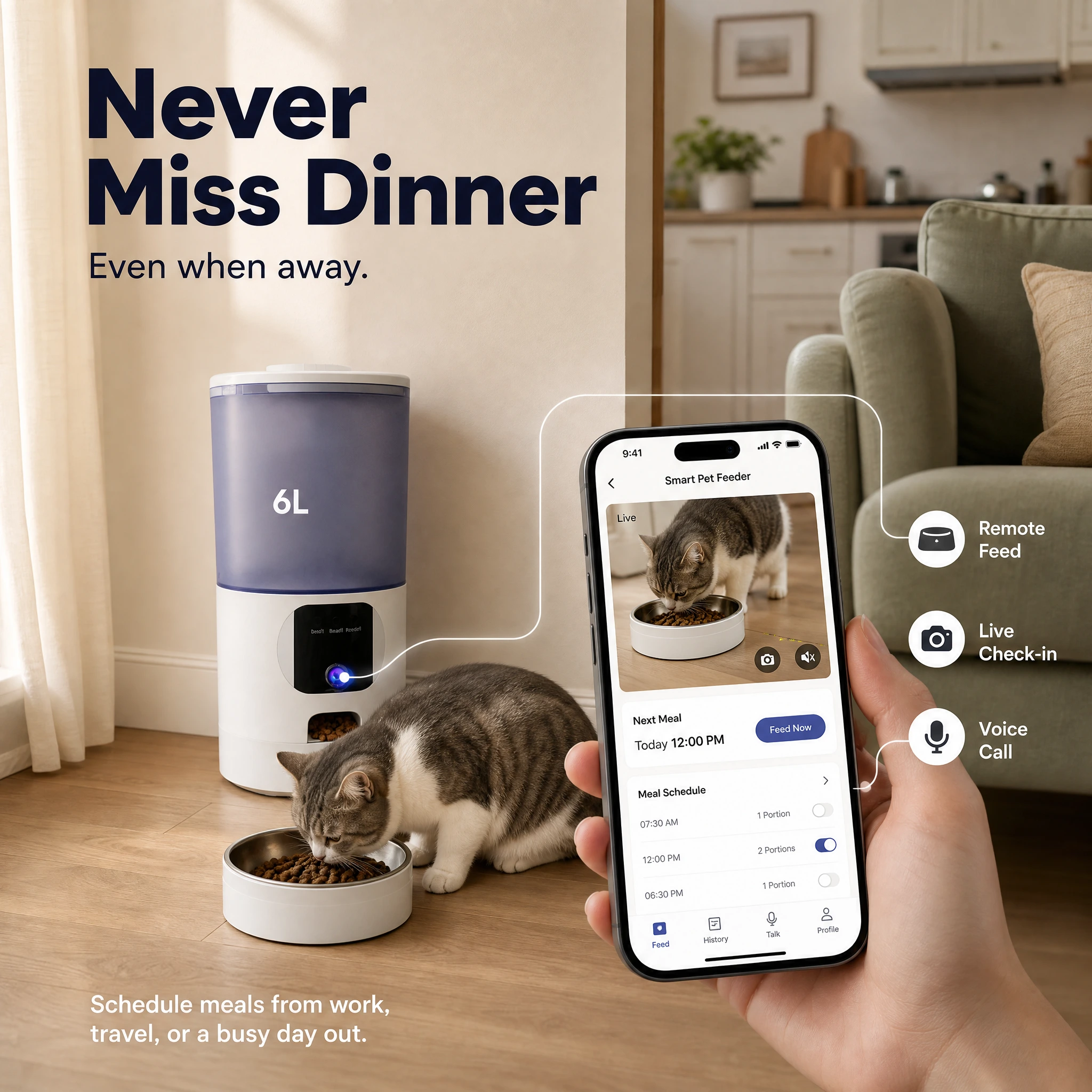 FurPerch PF1 6L Smart Camera Pet Feeder